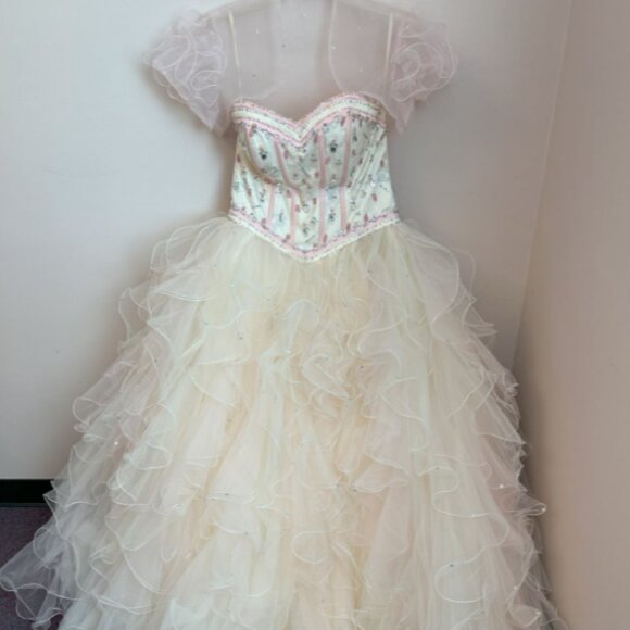 Aspeed Design Yellow Strapless Corset Top Quinceanera Dress - Size XL - Picture 1 of 4
